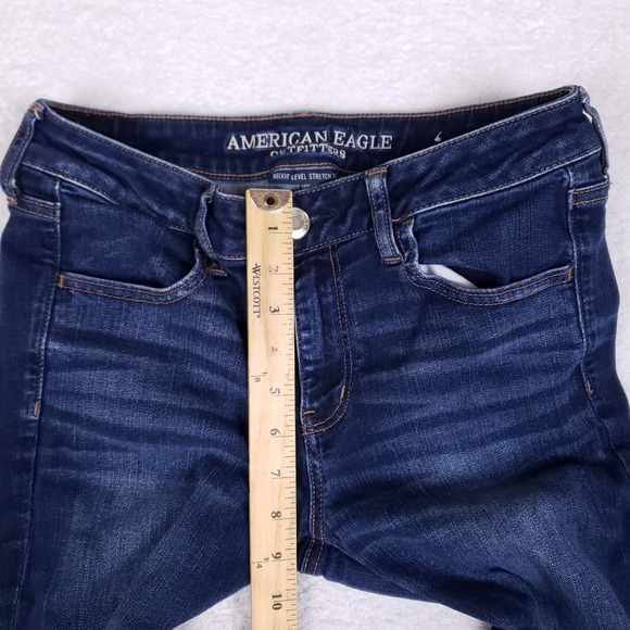 American Eagle Jeggings 10 Long Ne(x)t Level Stretch Dark Wash Skinny Jeans - Picture 4 of 11